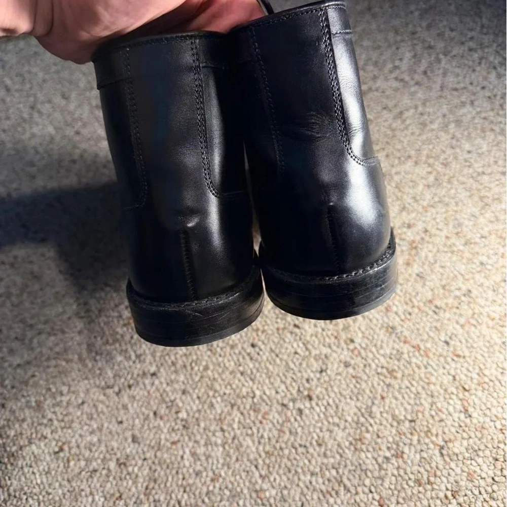 Allen Edmonds Park Avenue Cap-Toe Black Leather Cap Dress Boots Size 12 D Chukka
